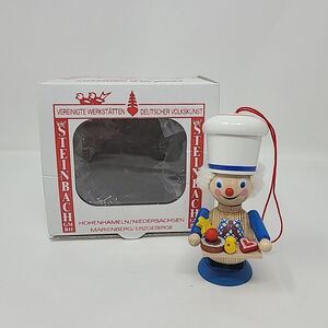 Steinbach Germany Wooden Baker Chef Ornament  Pastries Cookies Cakes w/ Chef Hat